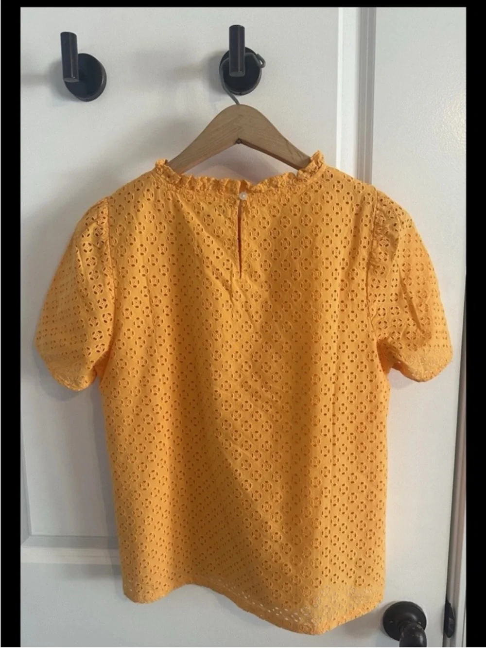 J Crew Eyelet Short Sleeved Blouse Size Small